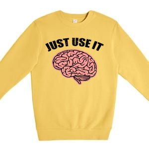 Just Use It Funny Brain Premium Crewneck Sweatshirt