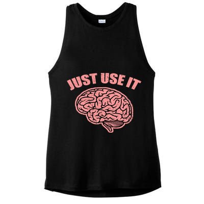Just Use It Funny Brain Ladies PosiCharge Tri-Blend Wicking Tank