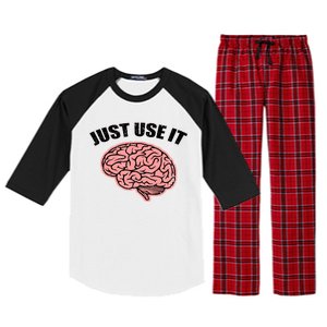 Just Use It Funny Brain Raglan Sleeve Pajama Set