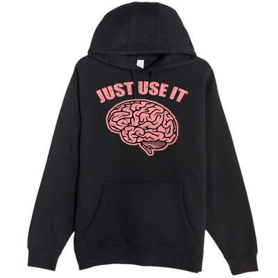 Just Use It Funny Brain Premium Pullover Hoodie