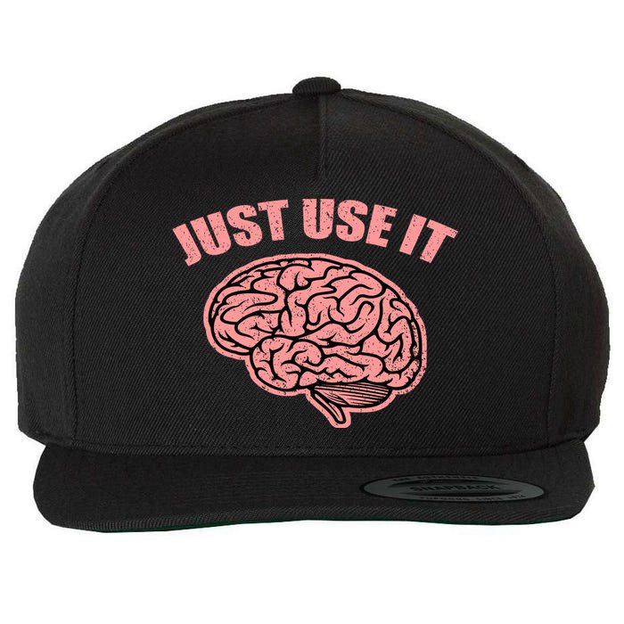 Just Use It Funny Brain Wool Snapback Cap