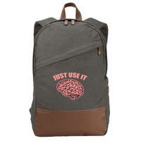 Just Use It Funny Brain Cotton Canvas Backpack