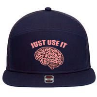 Just Use It Funny Brain 7 Panel Mesh Trucker Snapback Hat