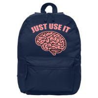 Just Use It Funny Brain 16 in Basic Backpack