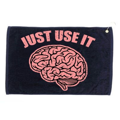 Just Use It Funny Brain Grommeted Golf Towel