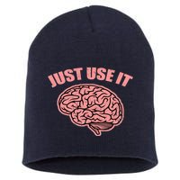 Just Use It Funny Brain Short Acrylic Beanie