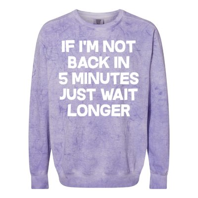 Just Wait Five Minuets Longer Colorblast Crewneck Sweatshirt