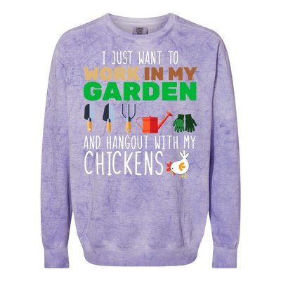 Just Want To Work In My Garden Colorblast Crewneck Sweatshirt