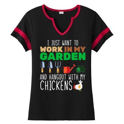 Just Want To Work In My Garden Ladies Halftime Notch Neck Tee