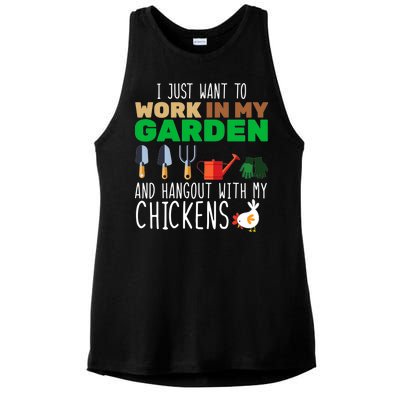 Just Want To Work In My Garden Ladies PosiCharge Tri-Blend Wicking Tank