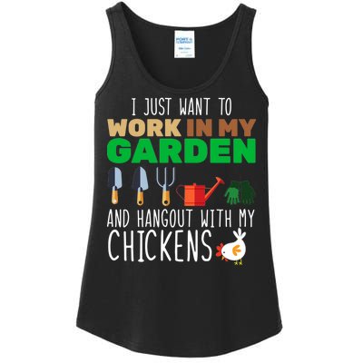 Just Want To Work In My Garden Ladies Essential Tank