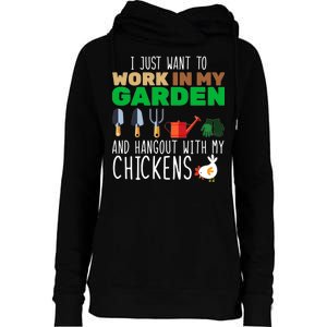 Just Want To Work In My Garden Womens Funnel Neck Pullover Hood