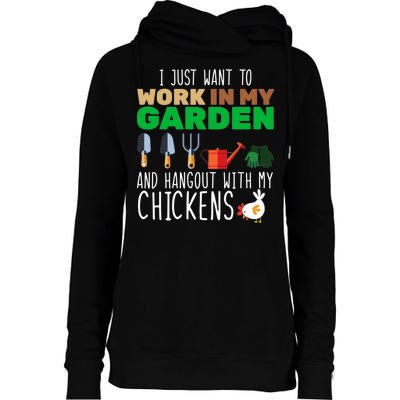 Just Want To Work In My Garden Womens Funnel Neck Pullover Hood