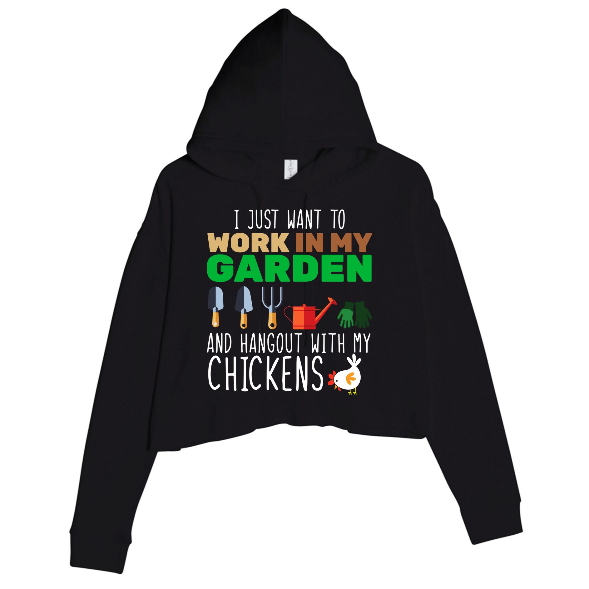Just Want To Work In My Garden Crop Fleece Hoodie