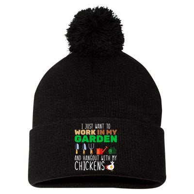 Just Want To Work In My Garden Pom Pom 12in Knit Beanie