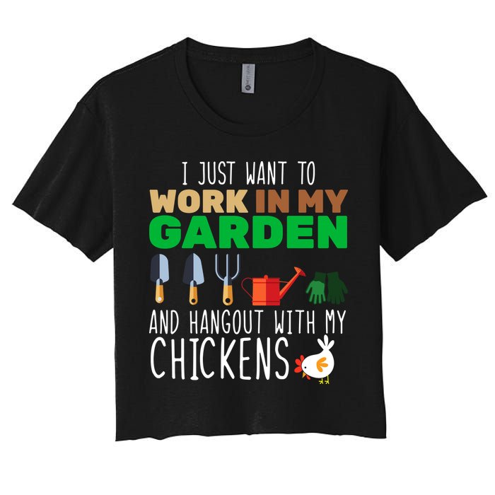 Just Want To Work In My Garden Women's Crop Top Tee