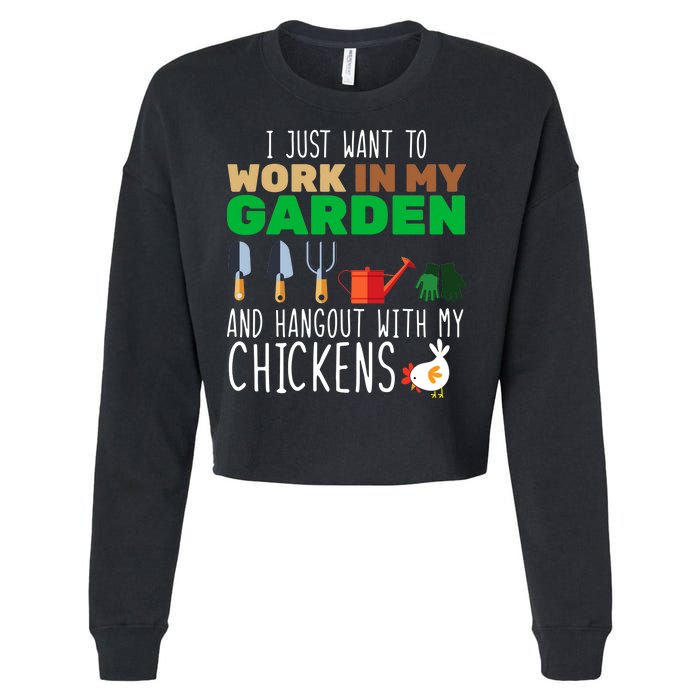 Just Want To Work In My Garden Cropped Pullover Crew