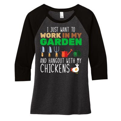 Just Want To Work In My Garden Women's Tri-Blend 3/4-Sleeve Raglan Shirt