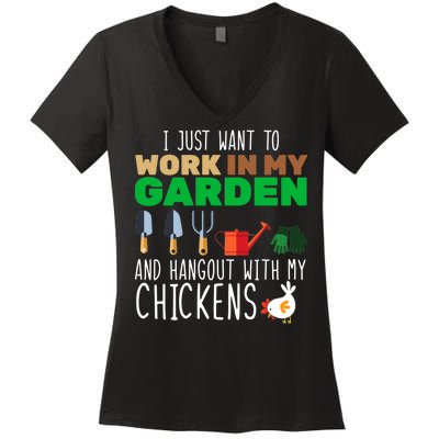 Just Want To Work In My Garden Women's V-Neck T-Shirt