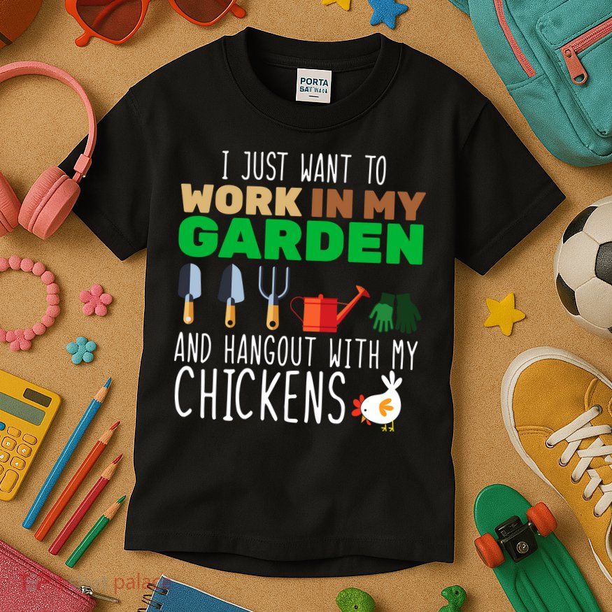 Just Want To Work In My Garden Kids T-Shirt