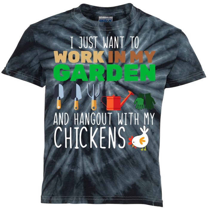 Just Want To Work In My Garden Kids Tie-Dye T-Shirt