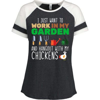 Just Want To Work In My Garden Enza Ladies Jersey Colorblock Tee