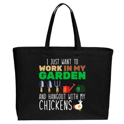 Just Want To Work In My Garden Cotton Canvas Jumbo Tote