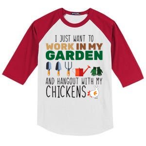 Just Want To Work In My Garden Kids Colorblock Raglan Jersey