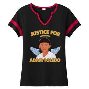 Justice For Adam Toledo Angel Ladies Halftime Notch Neck Tee