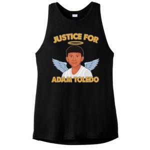 Justice For Adam Toledo Angel Ladies PosiCharge Tri-Blend Wicking Tank