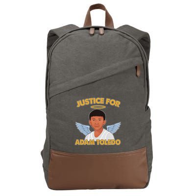 Justice For Adam Toledo Angel Cotton Canvas Backpack