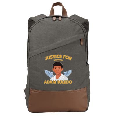 Justice For Adam Toledo Angel Cotton Canvas Backpack