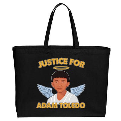 Justice For Adam Toledo Angel Cotton Canvas Jumbo Tote