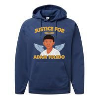 Justice For Adam Toledo Angel Performance Fleece Hoodie