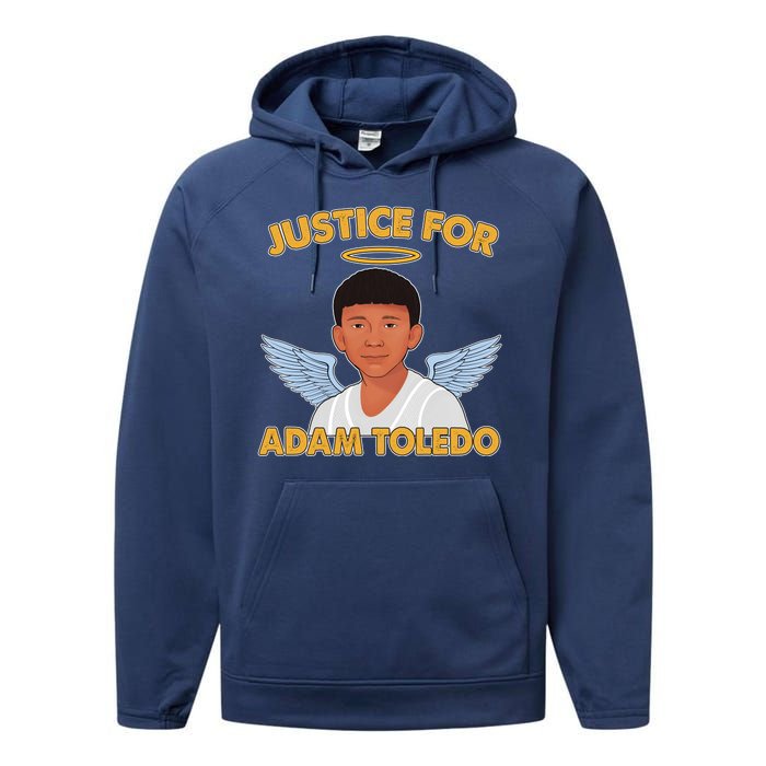 Justice For Adam Toledo Angel Performance Fleece Hoodie