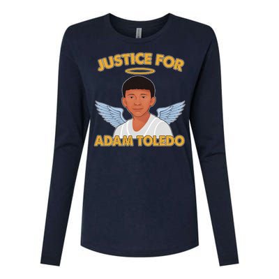 Justice For Adam Toledo Angel Womens Cotton Relaxed Long Sleeve T-Shirt