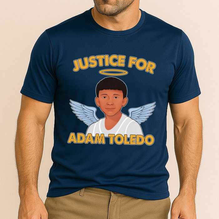 Justice For Adam Toledo Angel Cooling Performance Crew T-Shirt