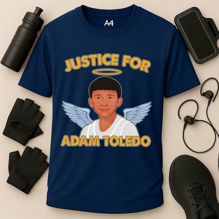 Justice For Adam Toledo Angel Cooling Performance Crew T-Shirt