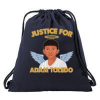 Justice For Adam Toledo Angel Drawstring Bag