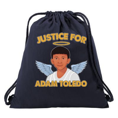 Justice For Adam Toledo Angel Drawstring Bag