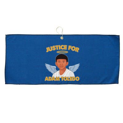 Justice For Adam Toledo Angel Large Microfiber Waffle Golf Towel