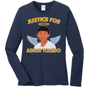 Justice For Adam Toledo Angel Ladies Long Sleeve Shirt