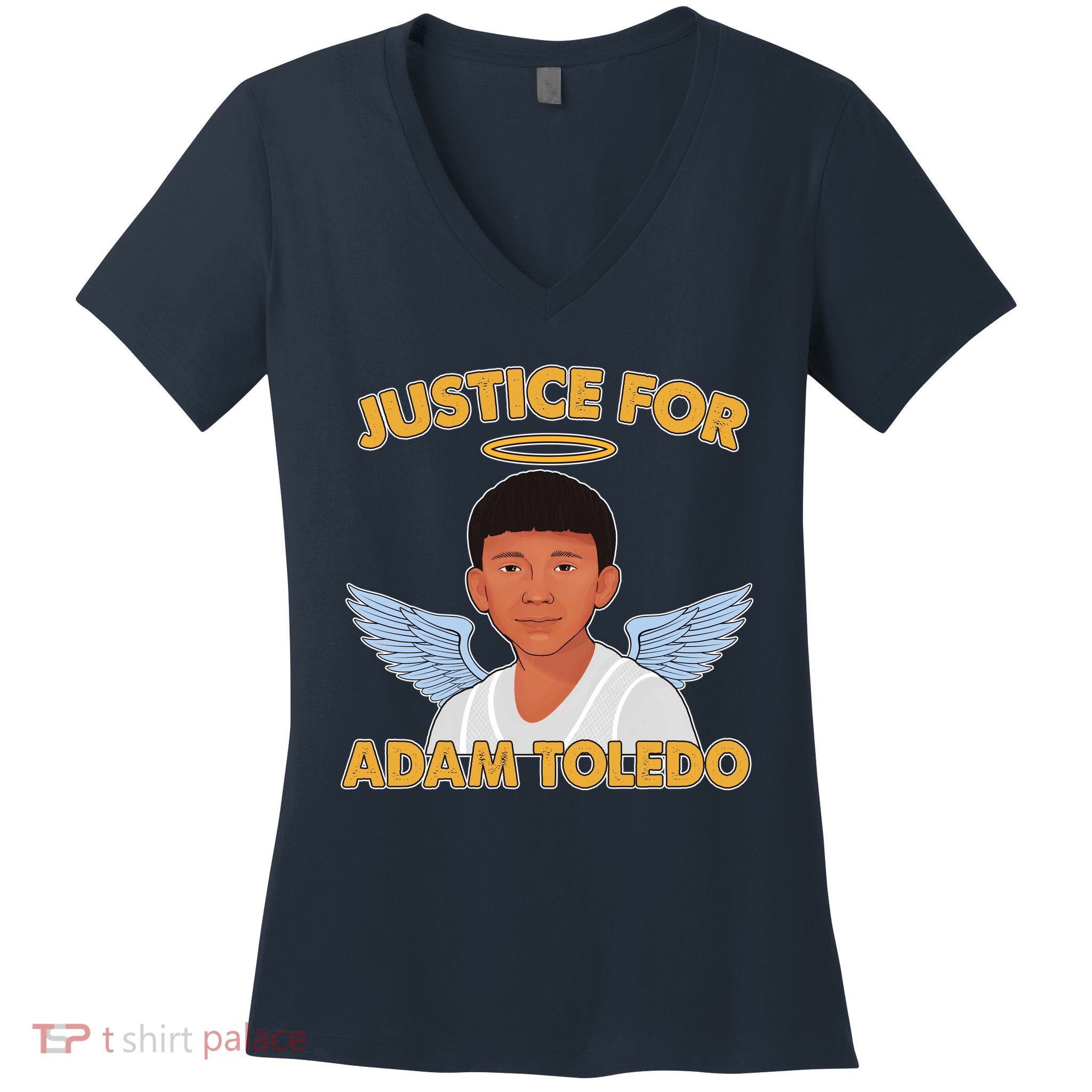 Justice For Adam Toledo Angel Women's V-Neck T-Shirt