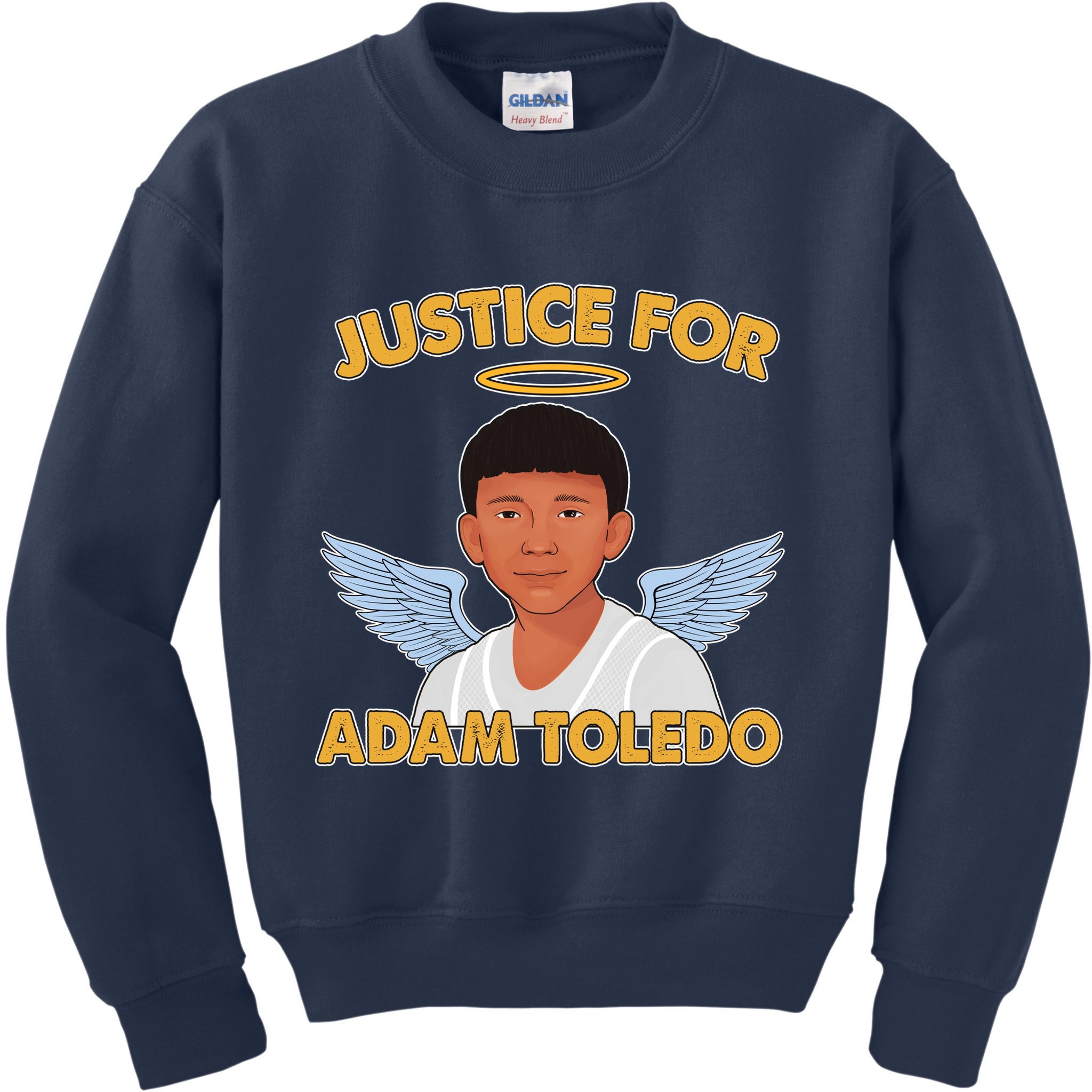 Justice For Adam Toledo Angel Kids Sweatshirt