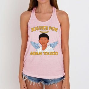 Justice For Adam Toledo Angel Women's Knotted Racerback Tank