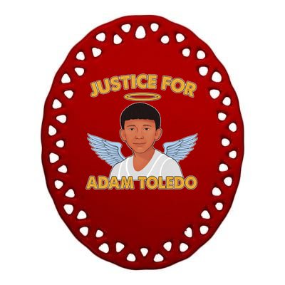 Justice For Adam Toledo Angel Ceramic Oval Ornament