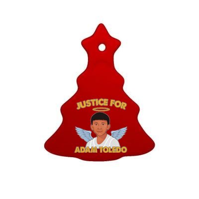 Justice For Adam Toledo Angel Ceramic Tree Ornament