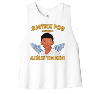 Justice For Adam Toledo Angel Women's Racerback Cropped Tank