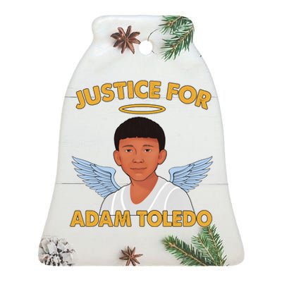 Justice For Adam Toledo Angel Ceramic Bell Ornament