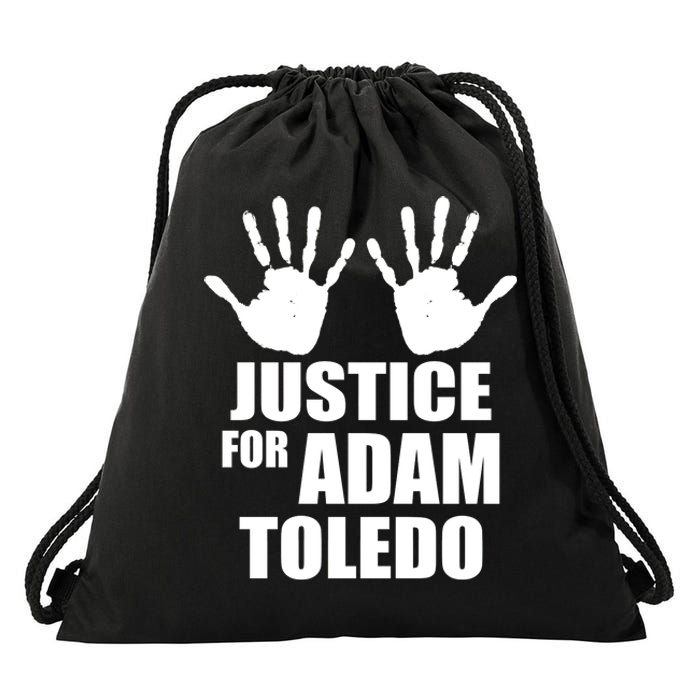 Justice For Adam Toledo Black Lives Matter Drawstring Bag